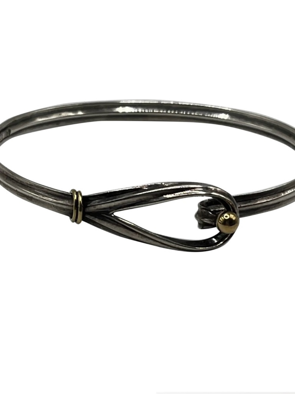 Tiffany & Co. Silver Bypass Bangle with Gold Accent